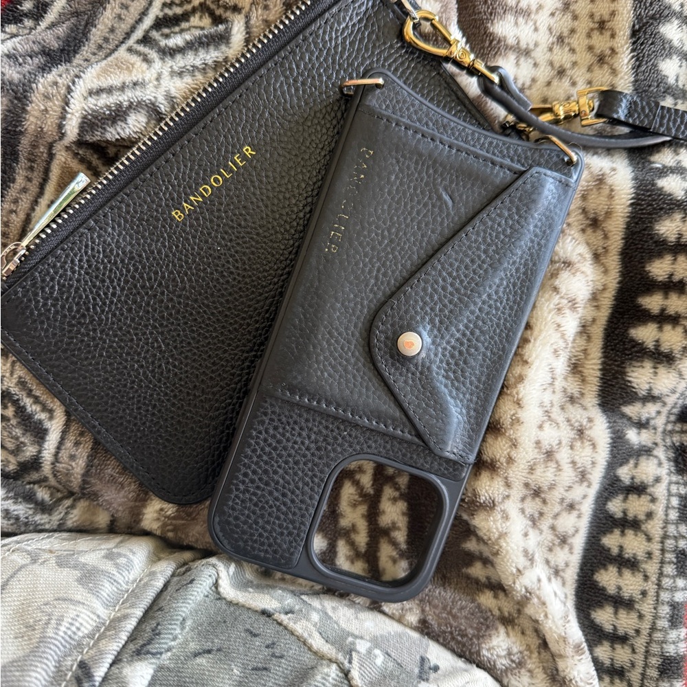 Bandolier Black Phone Case with Strap